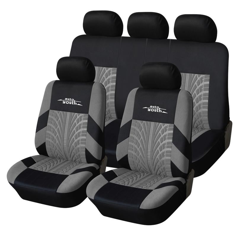 2/5-Seater Car Seat Covers 1 Set Universal for Car Front & Rear Seats, Stylish Breathable Fabric Car Seat Protectors, Airbag Compatible, Fits Most Vehicles, Automotive Decoration, Car Interior Accessories
