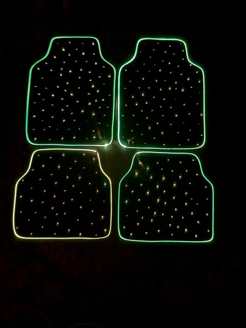 The Luxanta V2 Starlight LED Fiber Optic Car Floor Mats 8-Mode Music Sync APP & Remote Controlled RGB Glow-Edge 4PC Universal Set with Exclusive Glow-Edge Technology and 16 Million Color Options
