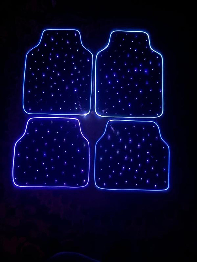 The Luxanta V2 Starlight LED Fiber Optic Car Floor Mats 8-Mode Music Sync APP & Remote Controlled RGB Glow-Edge 4PC Universal Set with Exclusive Glow-Edge Technology and 16 Million Color Options