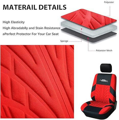 2/5-Seater Car Seat Covers 1 Set Universal for Car Front & Rear Seats, Stylish Breathable Fabric Car Seat Protectors, Airbag Compatible, Fits Most Vehicles, Automotive Decoration, Car Interior Accessories