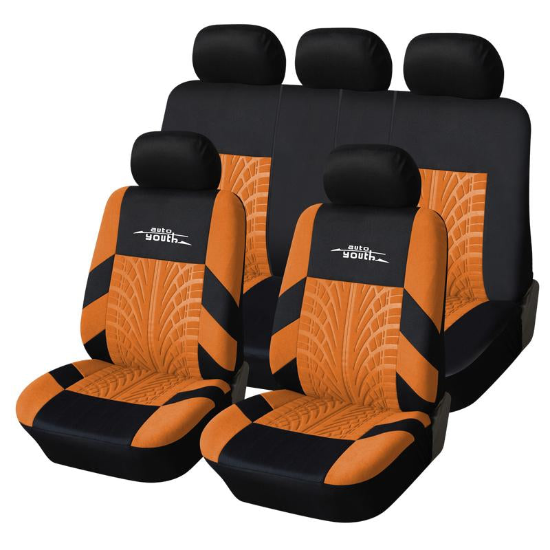 2/5-Seater Car Seat Covers 1 Set Universal for Car Front & Rear Seats, Stylish Breathable Fabric Car Seat Protectors, Airbag Compatible, Fits Most Vehicles, Automotive Decoration, Car Interior Accessories