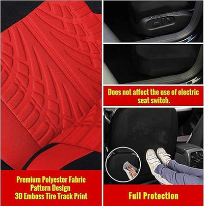 2/5-Seater Car Seat Covers 1 Set Universal for Car Front & Rear Seats, Stylish Breathable Fabric Car Seat Protectors, Airbag Compatible, Fits Most Vehicles, Automotive Decoration, Car Interior Accessories