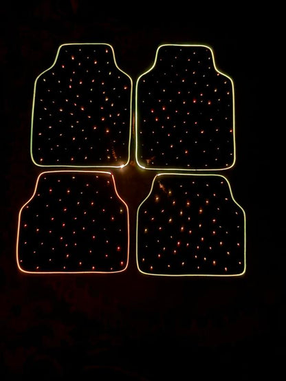 The Luxanta V2 Starlight LED Fiber Optic Car Floor Mats 8-Mode Music Sync APP & Remote Controlled RGB Glow-Edge 4PC Universal Set with Exclusive Glow-Edge Technology and 16 Million Color Options