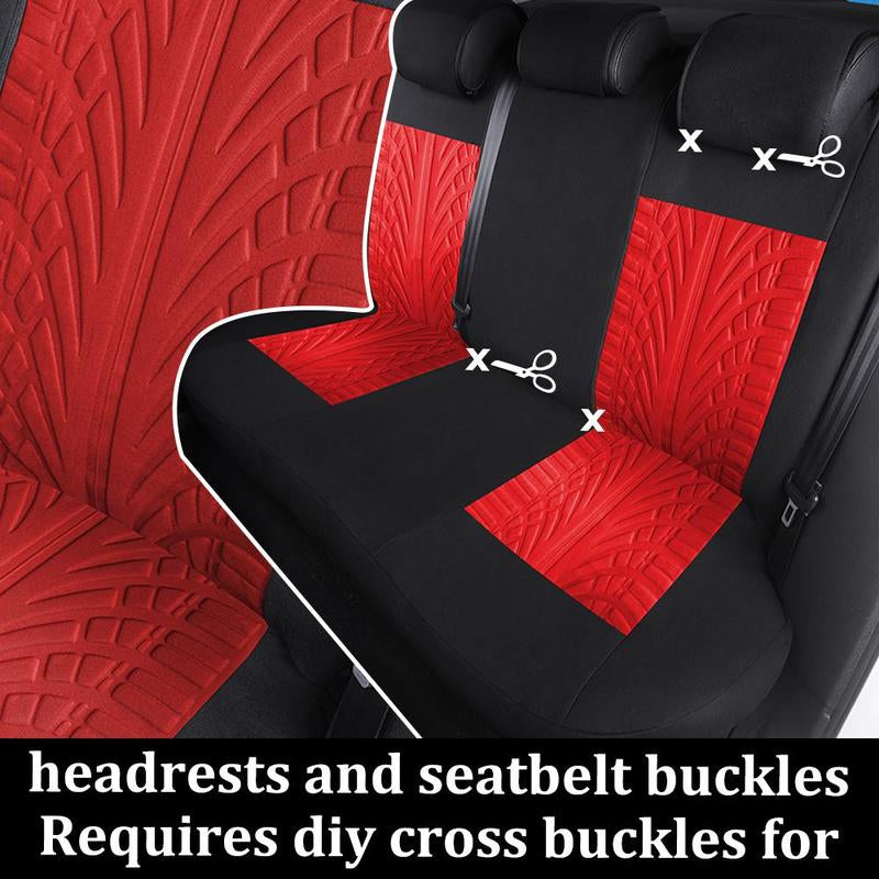 2/5-Seater Car Seat Covers 1 Set Universal for Car Front & Rear Seats, Stylish Breathable Fabric Car Seat Protectors, Airbag Compatible, Fits Most Vehicles, Automotive Decoration, Car Interior Accessories