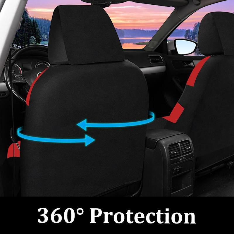 2/5-Seater Car Seat Covers 1 Set Universal for Car Front & Rear Seats, Stylish Breathable Fabric Car Seat Protectors, Airbag Compatible, Fits Most Vehicles, Automotive Decoration, Car Interior Accessories
