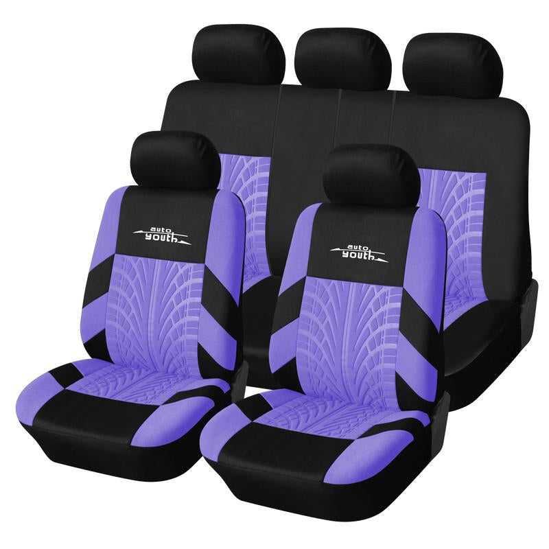 2/5-Seater Car Seat Covers 1 Set Universal for Car Front & Rear Seats, Stylish Breathable Fabric Car Seat Protectors, Airbag Compatible, Fits Most Vehicles, Automotive Decoration, Car Interior Accessories