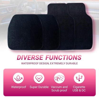 The Luxanta V2 Starlight LED Fiber Optic Car Floor Mats 8-Mode Music Sync APP & Remote Controlled RGB Glow-Edge 4PC Universal Set with Exclusive Glow-Edge Technology and 16 Million Color Options