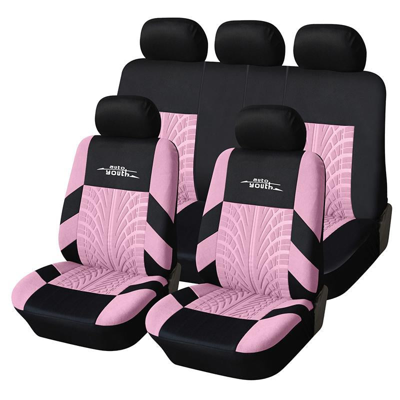 2/5-Seater Car Seat Covers 1 Set Universal for Car Front & Rear Seats, Stylish Breathable Fabric Car Seat Protectors, Airbag Compatible, Fits Most Vehicles, Automotive Decoration, Car Interior Accessories